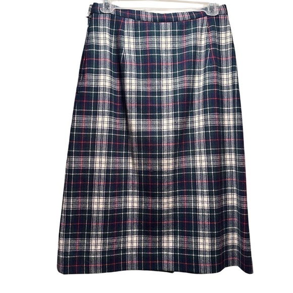 Vintage Pendleton 100% Virgin Wool Women’s Plaid Pencil Midi Length Skirt 10 - Picture 2 of 16